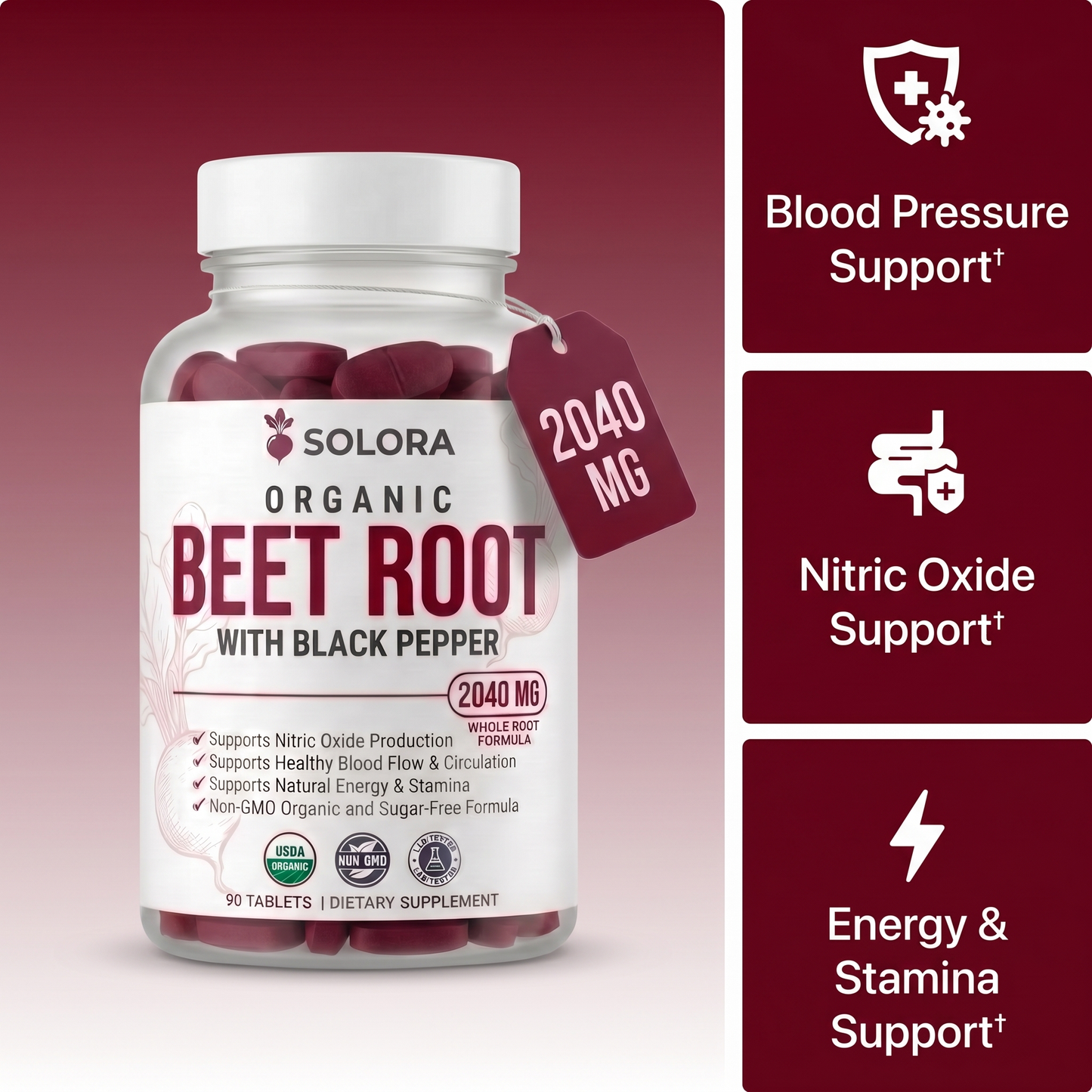 Solora® Organic Beet Root Capsules (2,025mg)